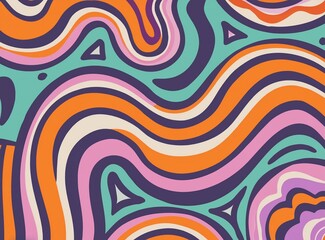Psychedelic stripes pattern wallpaper