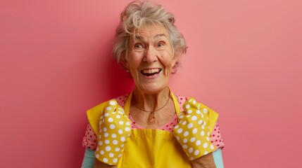 The Joyful Elderly Lady Smiling