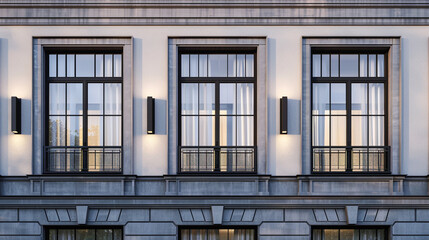 Fototapeta premium House facade with windows