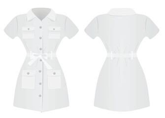 White uniform dress. vector illustration