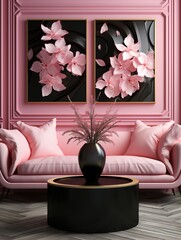 pink living room interior