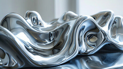 Dynamic sculpture captures movement with liquid metal effects