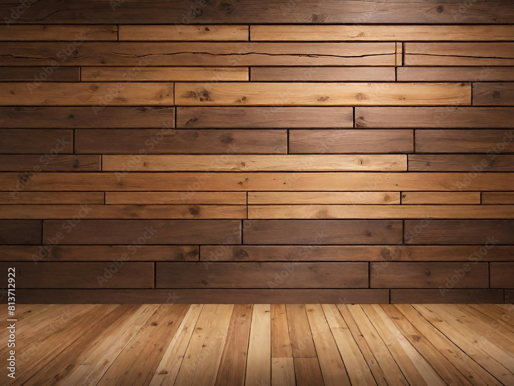 Wall mural empty wooden room background