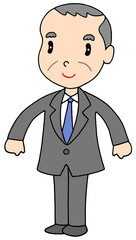 ビジネスのイラスト - シニアビジネスマン・会社員・サラリーマン・働く人