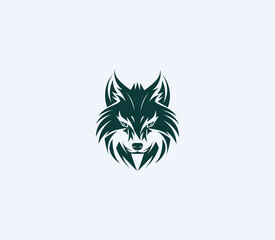 Beautiful Wolf logo template in simple style.