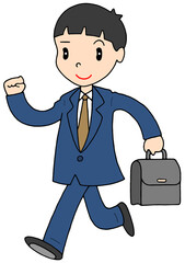 ビジネスのイラスト - ビジネスマン・会社員・サラリーマン・出勤・通勤