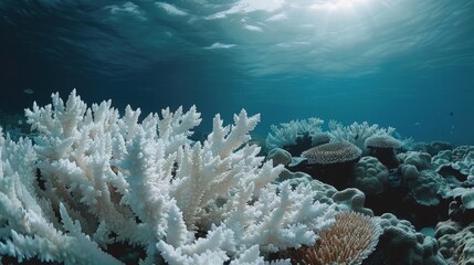 Fototapeta na wymiar The impact of global warming on coral reefs