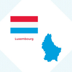 vector illustration of luxembourg flag and map