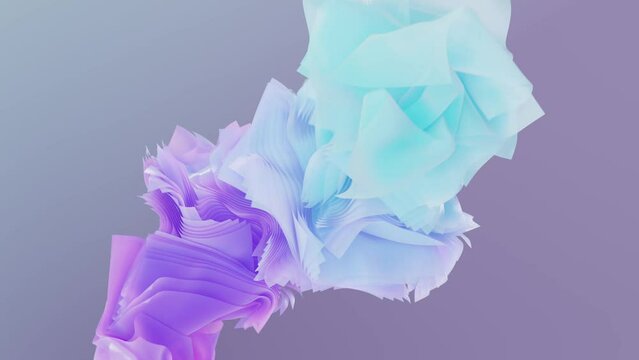 3D colorful flying sheets in abstract space