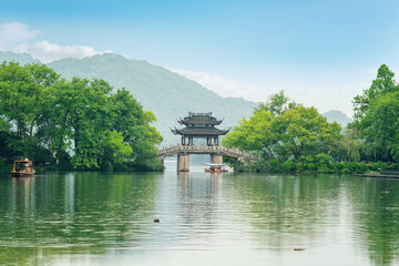 Serene Lake View with Traditional Chinese Pavilion