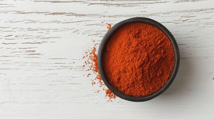 Perfectly Seasoned: Captivating Chili Paprika Powder in a Cast Iron Bowl, Presented in Stunning 16:9