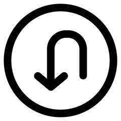Turn Back Icon in Line Style