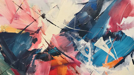 Vibrant Abstract Painting with Bold Brush Strokes