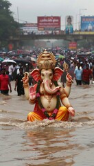 Emotional moments  ganesh chaturthi idol immersion ceremonies in rivers and oceans