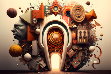 Abstract art illustration. Portal symbol imagination concept.