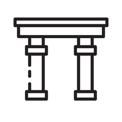 Banking Buildings Column Line Icon