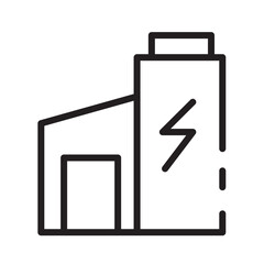 Battery Buildings Charge Line Icon