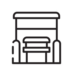 Building Bus Station Line Icon