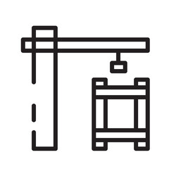 City Crane Hook Line Icon
