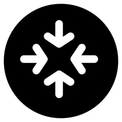 Obraz premium Arrows to the center Icon in Solid Style