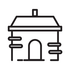 Architecture Building Coal Line Icon