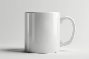 A plain white ceramic mug mock-up, cutout, cut-out