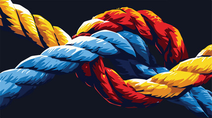 Obraz premium colorful line realistic nautical break rope icon vector