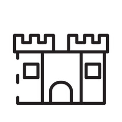 Castle Fortress Buildings Line Icon