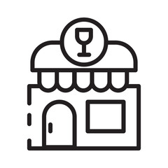 City Buildings Bar Line Icon