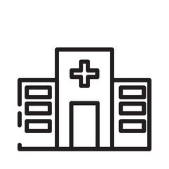 Fototapeta premium Hospital Buildings Health Line Icon