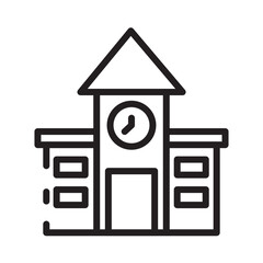 School University Highschool Line Icon