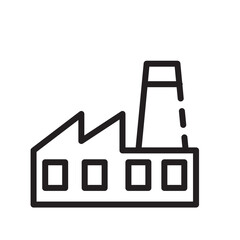 Buildings Factory Industrial Line Icon