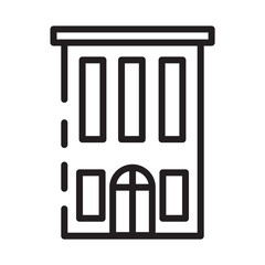 Block Building Tower Line Icon