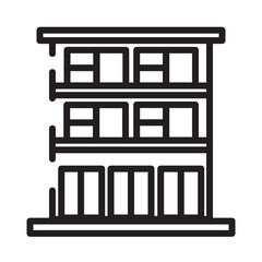 Buildings High Rise Line Icon