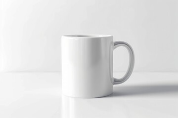 Fototapeta premium A plain white ceramic mug mock-up, cutout, cut-out