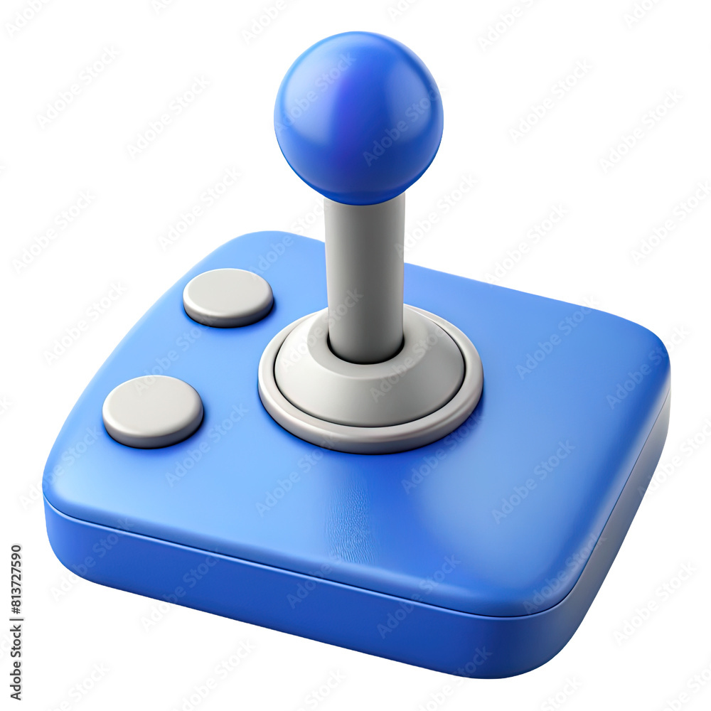 Wall mural Joystick game console, 3D render style, isolated on white or transparent background, cutout.