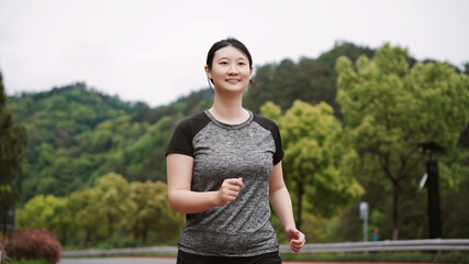 Active Lifestyle Outdoor - Woman Enjoying a Jog