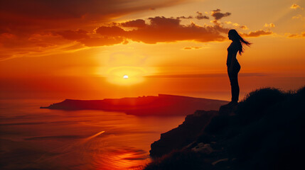 Fototapeta premium Santorini Sunset Viewing
