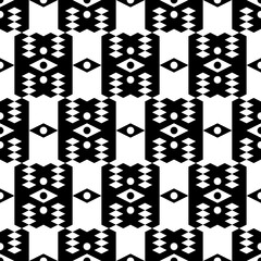 Seamless pattern. Simple shapes wallpaper. Ethnic background. Rhombuses, circles, figures ornament. Geometrical backdrop. Digital paper, web designing, textile print.