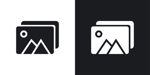 Gallery Icon Set. Vector Symbols for Photo Album and Media.