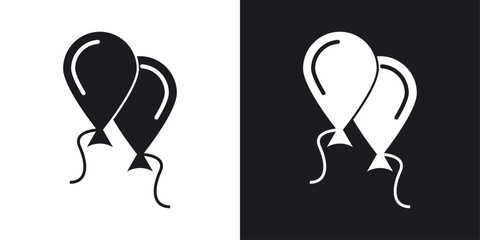 Balloons Icon Set. Vector Symbols for Party and Celebration.