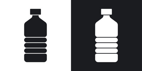 Water bottle icon set. Drinking water package and mineral bottle icons.