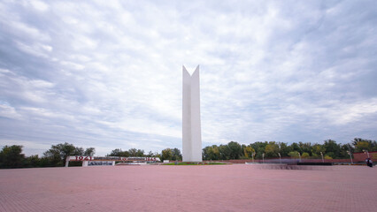 II World War monument in Uralsk timelapse hyperlapse