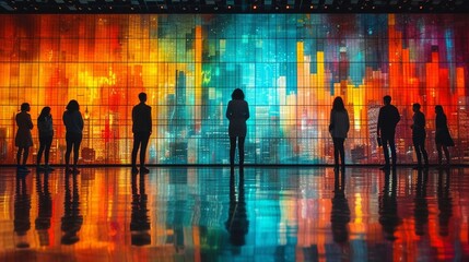 Collaborative Style Financial Charts Stock Image
