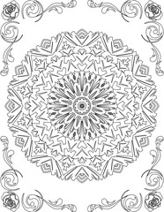 Printable Mandala Coloring Page for Adults. Educational Resources for School for Kids. Adults Coloring Book. Mandala Coloring Activity Worksheet.