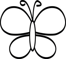 Hand-Drawn Butterfly Outline