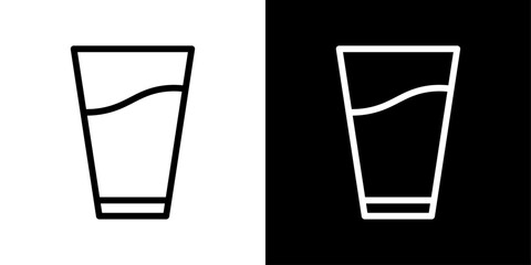 Glass icon set. Icons for drinking glasses and glassware items.