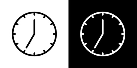 Clock seven icon set. Time icons showing 7 AM and 7 PM.