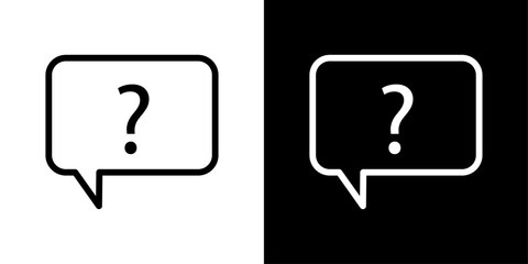 Question icon set. Inquiry bubble pictogram. FAQ symbol. Question mark icon.
