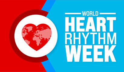 June is World Heart Rhythm Week background template. Holiday concept. use to background, banner, placard, card, and poster design template.